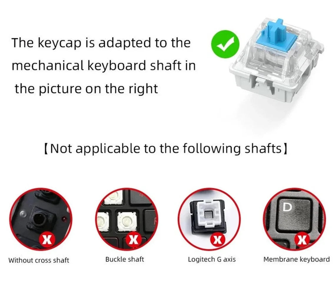 Projekt Melody Anime Theme Backlit Keycap Set-61, 87, 104 Keys with 6.25 Layout | Anime Keycap Set | Gaming Keyboard Backlit Keycap Set
