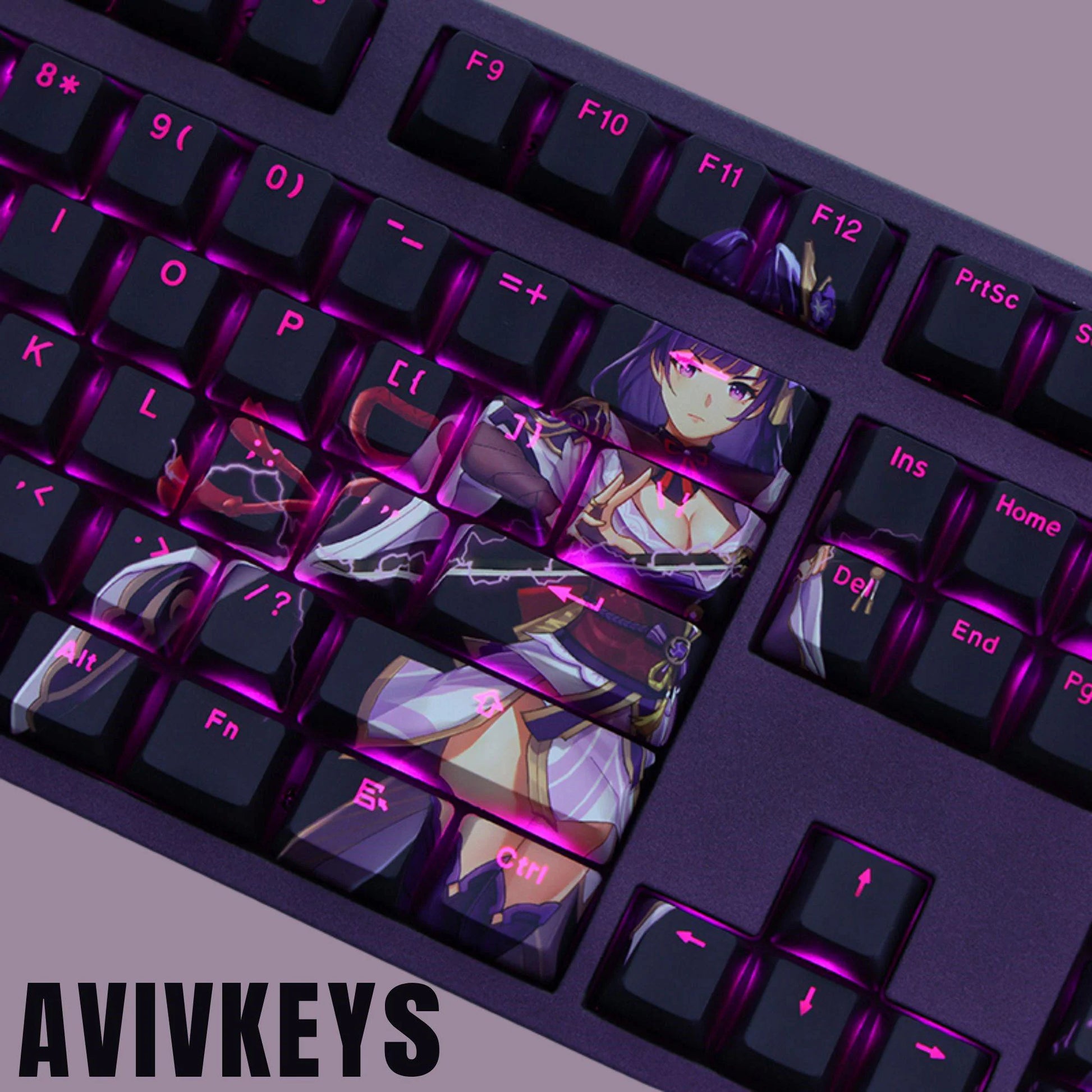 Anime Keycap Set, RGB Backlit Keycap Set, PBT Keycap Set, OEM Profile, 108 Keys for Mechanical Keyboard, Gamer Keycaps, Custom Keycap,