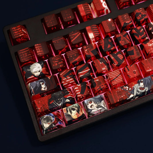 Tokyoo Goul PBT 108 Keys Cherry Profile Keycaps Set, Cute Keycaps, Custom Keycaps