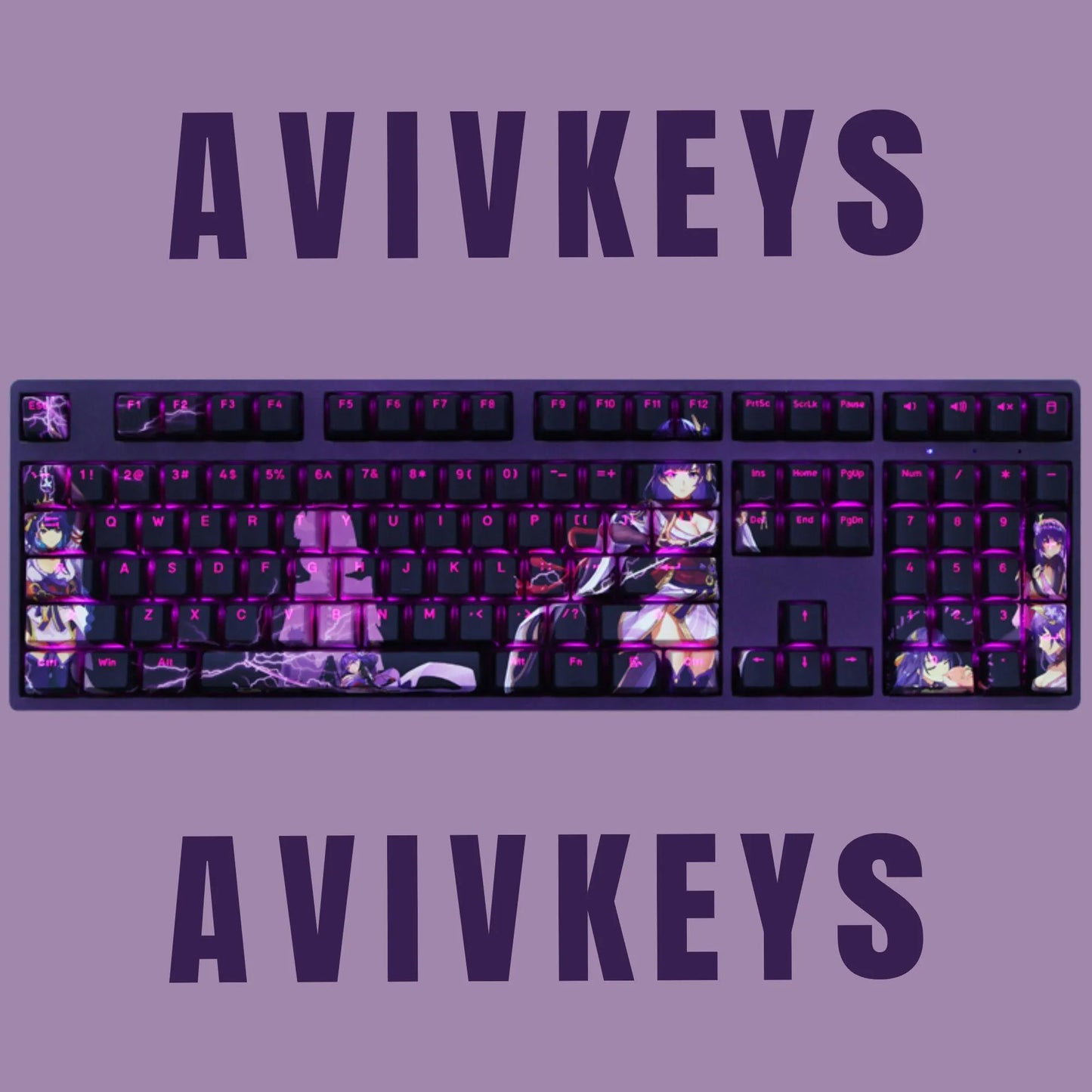 Anime Keycap Set, RGB Backlit Keycap Set, PBT Keycap Set, OEM Profile, 108 Keys for Mechanical Keyboard, Gamer Keycaps, Custom Keycap,