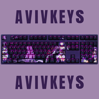 Anime Keycap Set, RGB Backlit Keycap Set, PBT Keycap Set, OEM Profile, 108 Keys for Mechanical Keyboard, Gamer Keycaps, Custom Keycap,