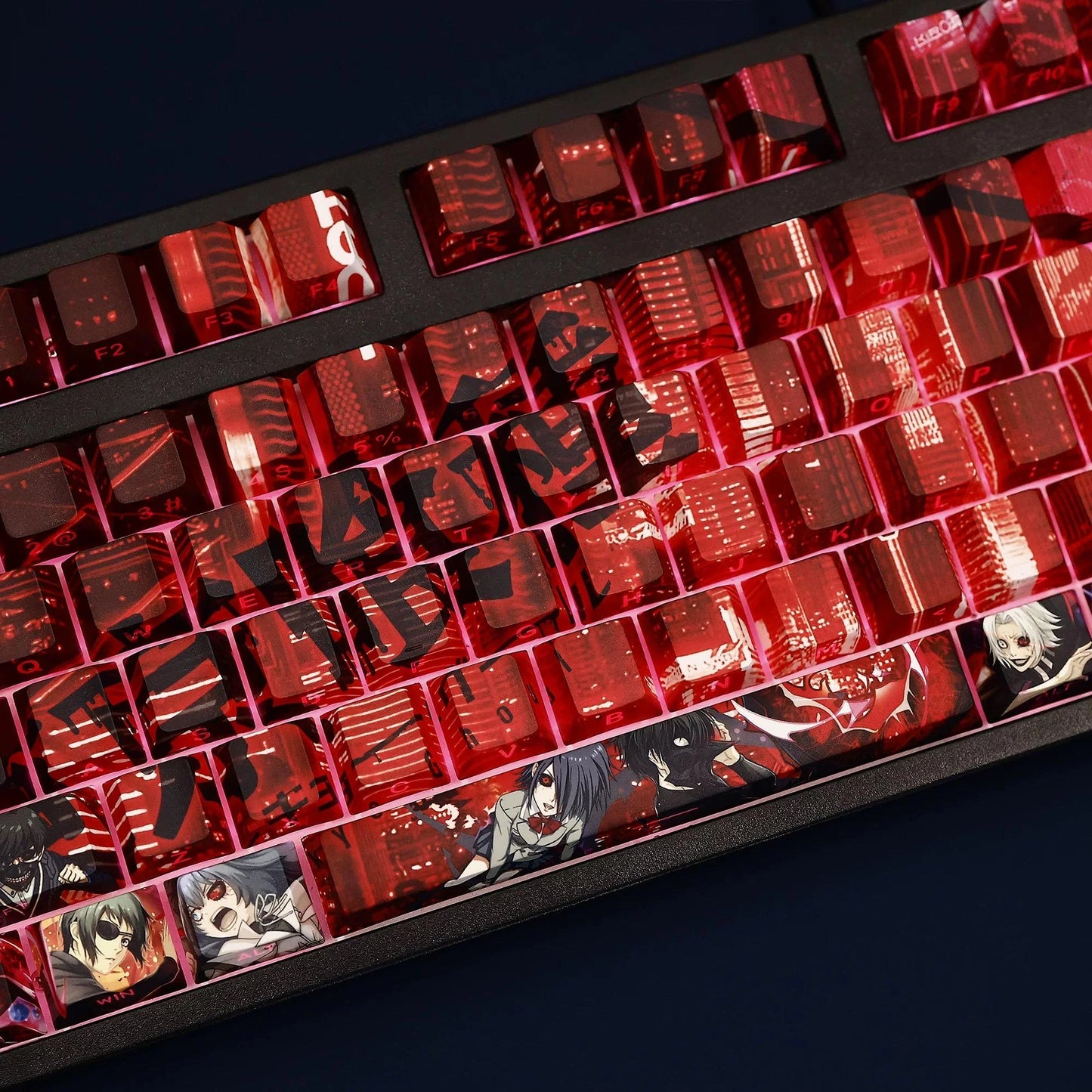 Tokyoo Goul PBT 108 Keys Cherry Profile Keycaps Set, Cute Keycaps, Custom Keycaps