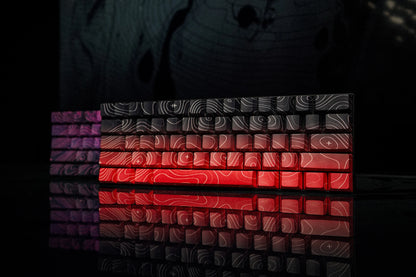 Red Fade Damascus T60 Pro Keyboard