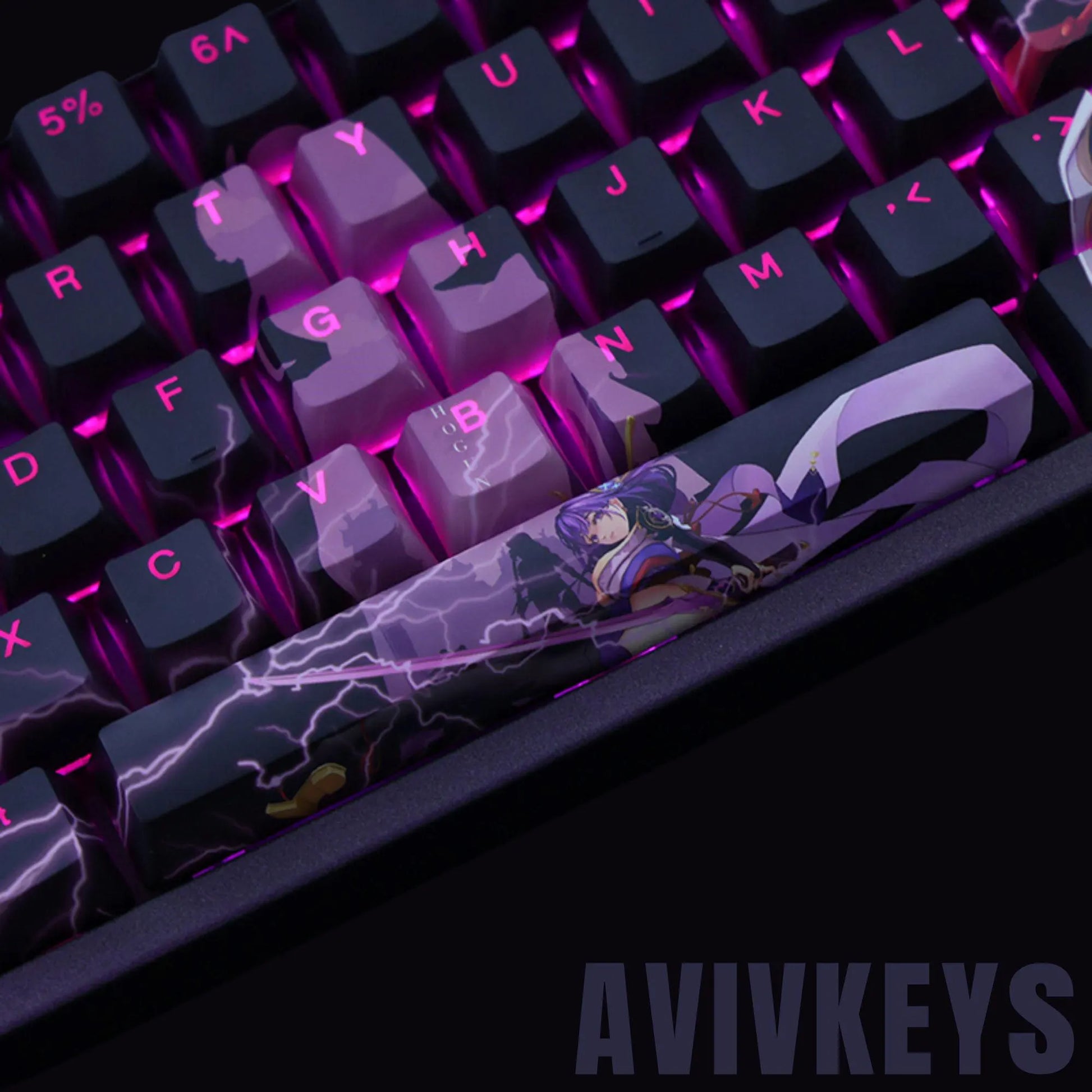 Anime Keycap Set, RGB Backlit Keycap Set, PBT Keycap Set, OEM Profile, 108 Keys for Mechanical Keyboard, Gamer Keycaps, Custom Keycap,