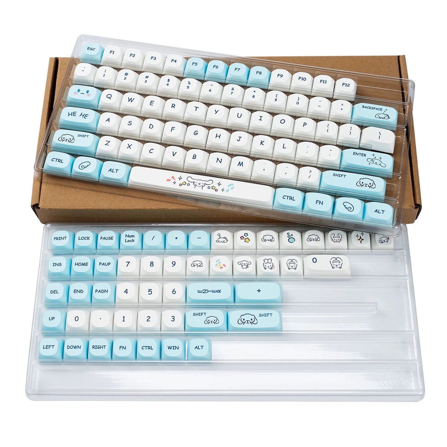 Japanese Style Cinnamoroll 124 PCS MA Profile Anime Keycap Set for Mechanical Keyboard｜Gift for Him|Custom Keycaps|Keycaps ONLY