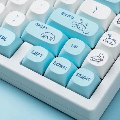 Japanese Style Cinnamoroll 124 PCS MA Profile Anime Keycap Set for Mechanical Keyboard｜Gift for Him|Custom Keycaps|Keycaps ONLY