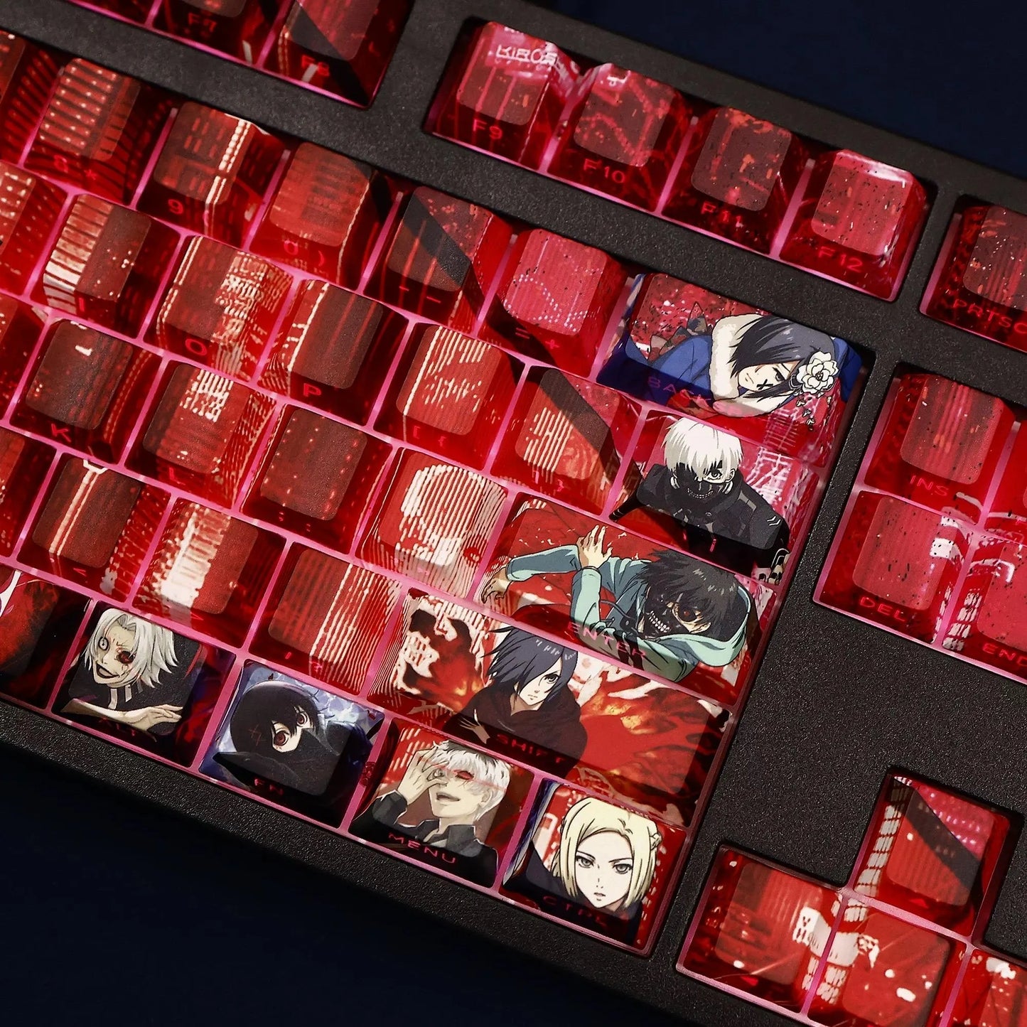 Tokyoo Goul PBT 108 Keys Cherry Profile Keycaps Set, Cute Keycaps, Custom Keycaps
