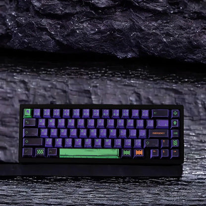 Manga EVANGELION-01 Keycap Set 150Key,Custom PBT Anime Keycap，Black Purple Gaming Keycap,Cherry Profile Keycap for Mechanical Keyboard,Gift