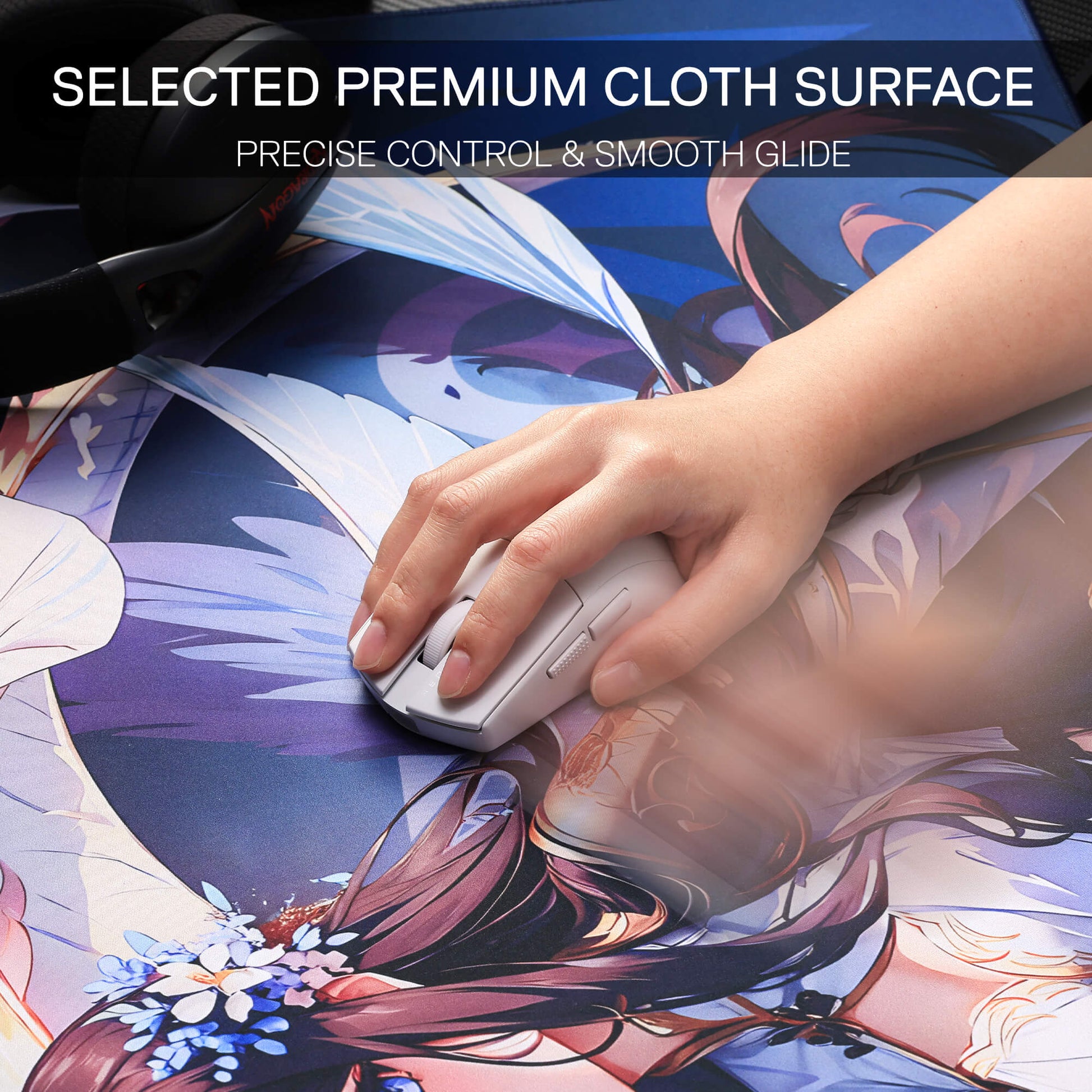 P046 Anime Blue Gaming Mouse Pad/Desk Mat