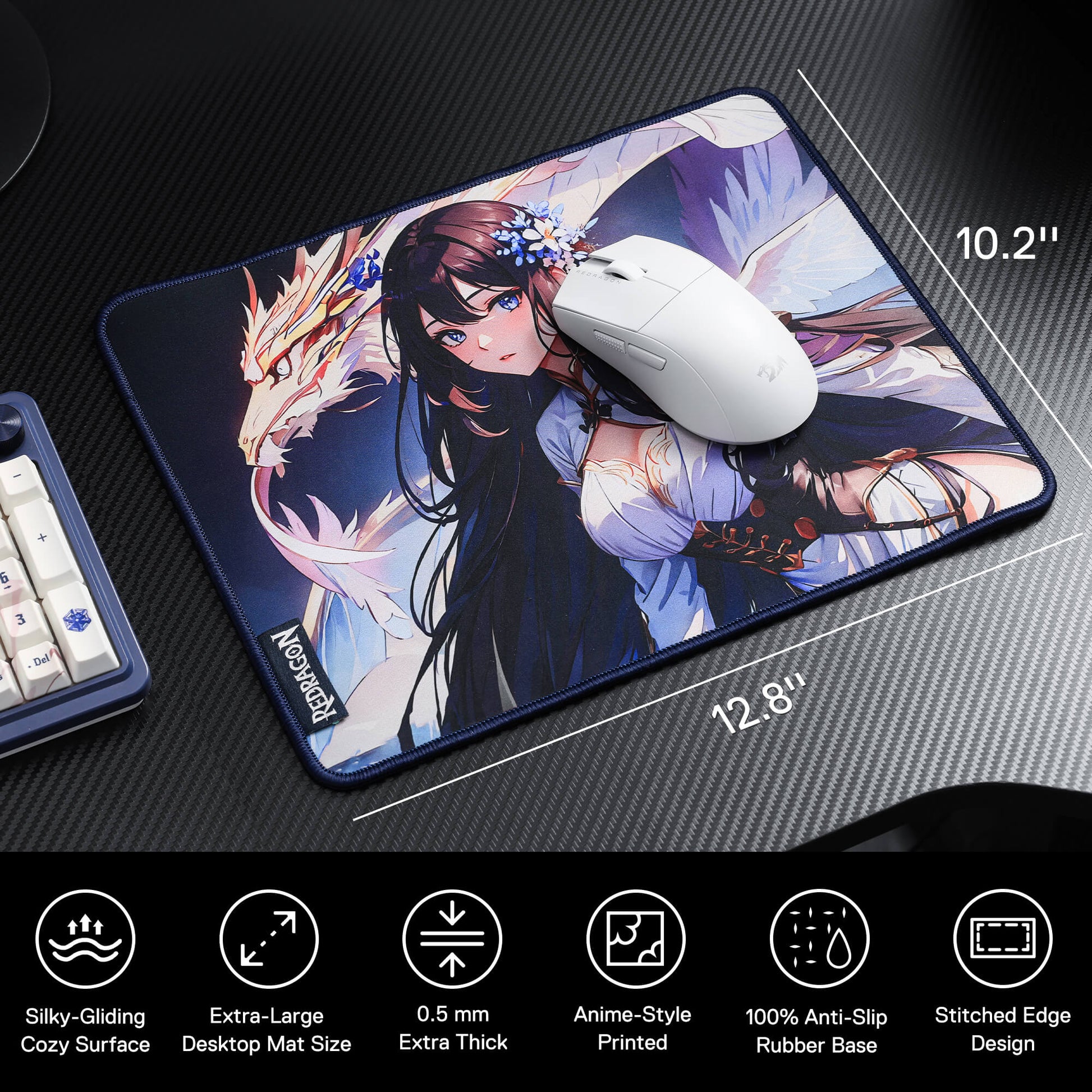 P046 Anime Blue Gaming Mouse Pad/Desk Mat