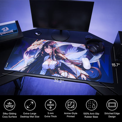 P046 Anime Blue Gaming Mouse Pad/Desk Mat