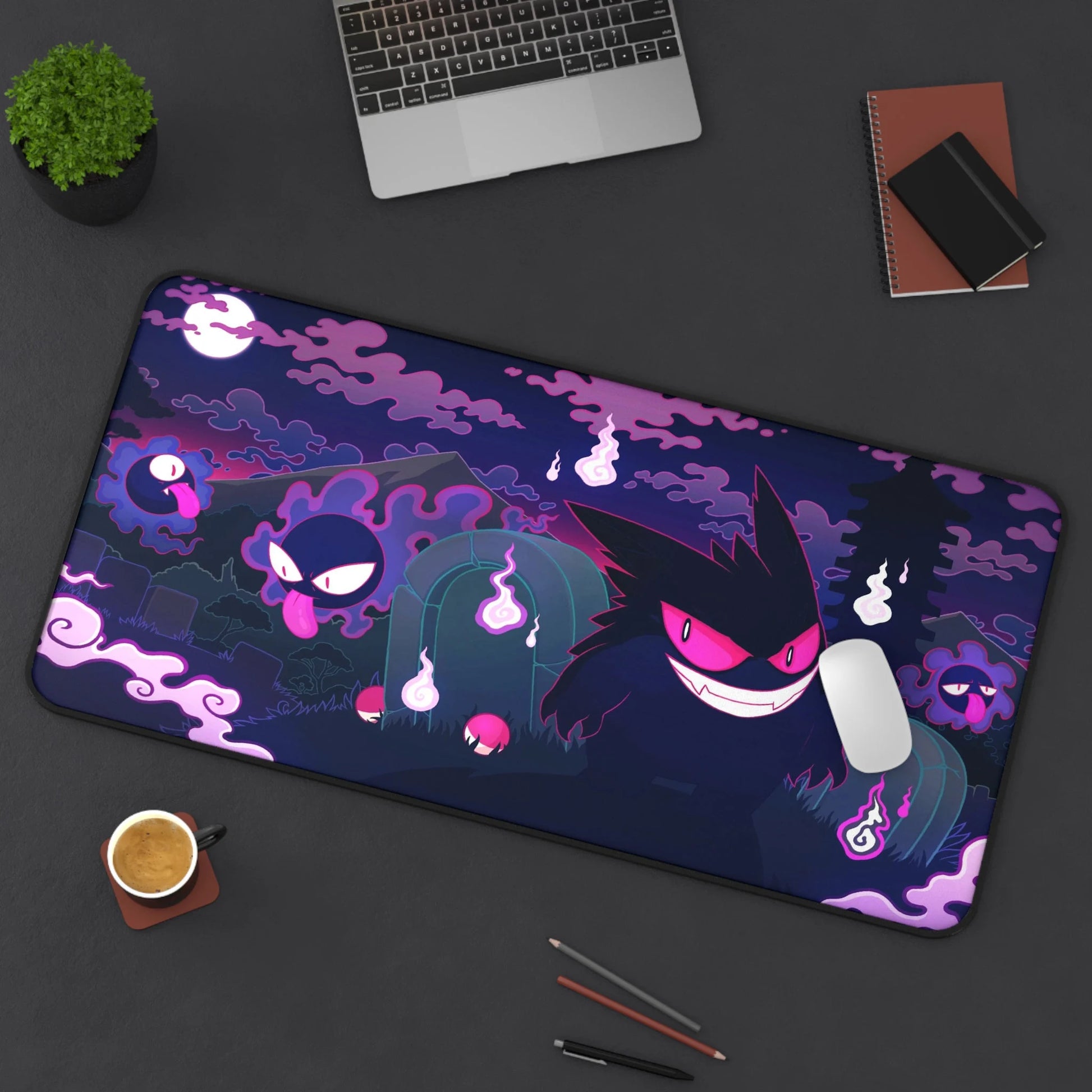 Gengar Desk Mat Anime Desk Pad Gaming Mousepad XL Extra Large Mouse Pad, Gaming Mouse Pad, Keyboard Mat, Deskmat, Deskpad Gamer Gift for Him