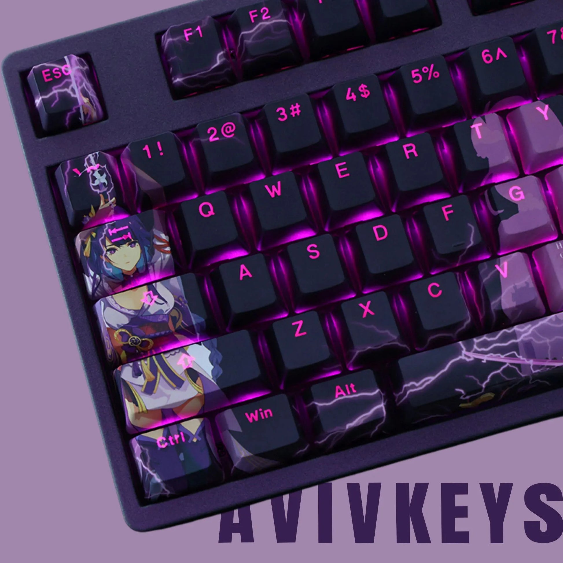 Anime Keycap Set, RGB Backlit Keycap Set, PBT Keycap Set, OEM Profile, 108 Keys for Mechanical Keyboard, Gamer Keycaps, Custom Keycap,