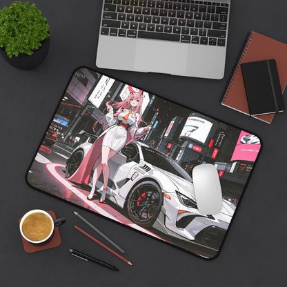 Waifu Deskmat Ahegao | Anime Mousepad Aesthetic | Manga Girls Black White Anaglyph Glitch Glitchcore | XL XXL Gaming Desk Mat Mouse Pad
