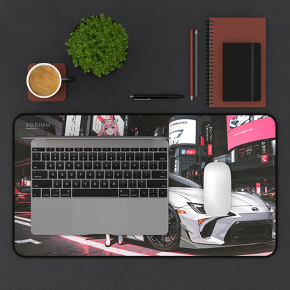 Waifu Deskmat Ahegao | Anime Mousepad Aesthetic | Manga Girls Black White Anaglyph Glitch Glitchcore | XL XXL Gaming Desk Mat Mouse Pad