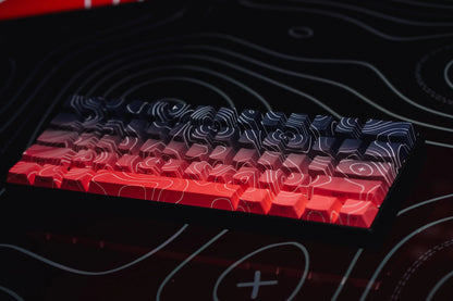 Red Fade Damascus T60 Pro Keyboard