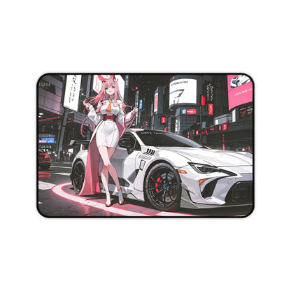Waifu Deskmat Ahegao | Anime Mousepad Aesthetic | Manga Girls Black White Anaglyph Glitch Glitchcore | XL XXL Gaming Desk Mat Mouse Pad