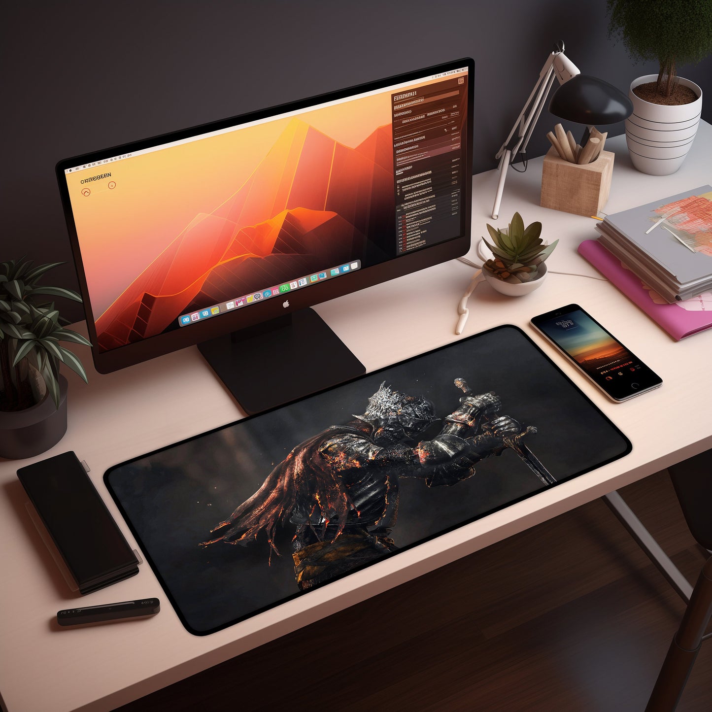 Dark Souls XXL Desk Mat, Mouse Pad Desk Pad, Game Mouse Pad, Gaming Keyboard Mat Pad, Mousepad, Gaming Mouse Mat, Gamer Gift for Him