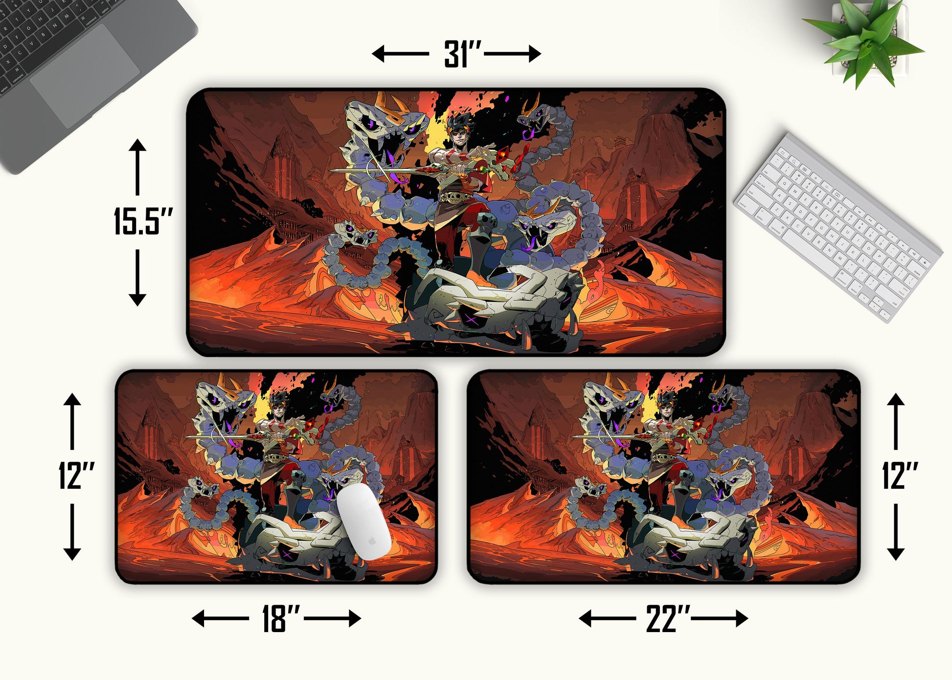 Hades Large Desk Pad, Desk Mat Game Mouse Pad, Gaming Keyboard Mat Pad, Mousepad, Gaming Mouse Mat, XXL Mouse Pad, Gamer Gift for Him