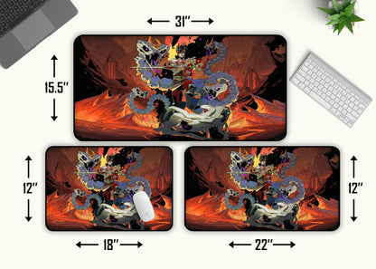 Hades Large Desk Pad, Desk Mat Game Mouse Pad, Gaming Keyboard Mat Pad, Mousepad, Gaming Mouse Mat, XXL Mouse Pad, Gamer Gift for Him
