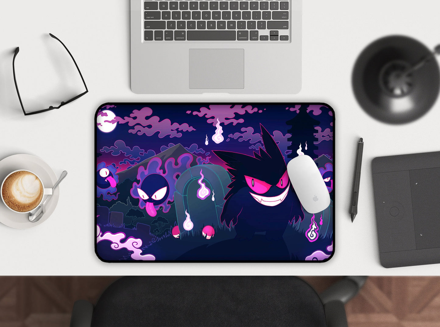 Gengar Desk Mat Anime Desk Pad Gaming Mousepad XL Extra Large Mouse Pad, Gaming Mouse Pad, Keyboard Mat, Deskmat, Deskpad Gamer Gift for Him