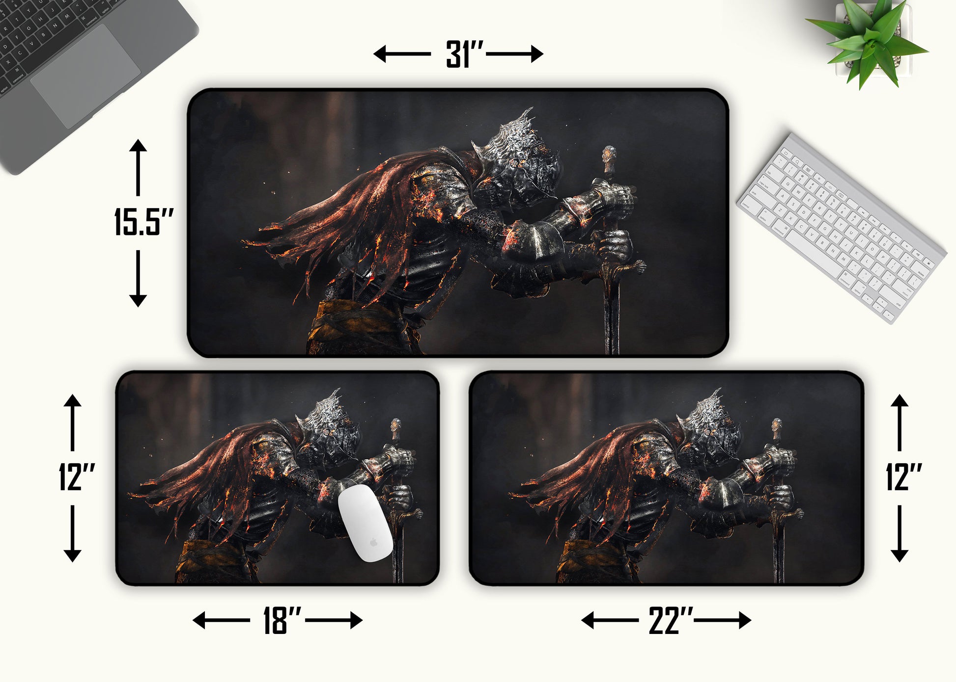 Dark Souls XXL Desk Mat, Mouse Pad Desk Pad, Game Mouse Pad, Gaming Keyboard Mat Pad, Mousepad, Gaming Mouse Mat, Gamer Gift for Him