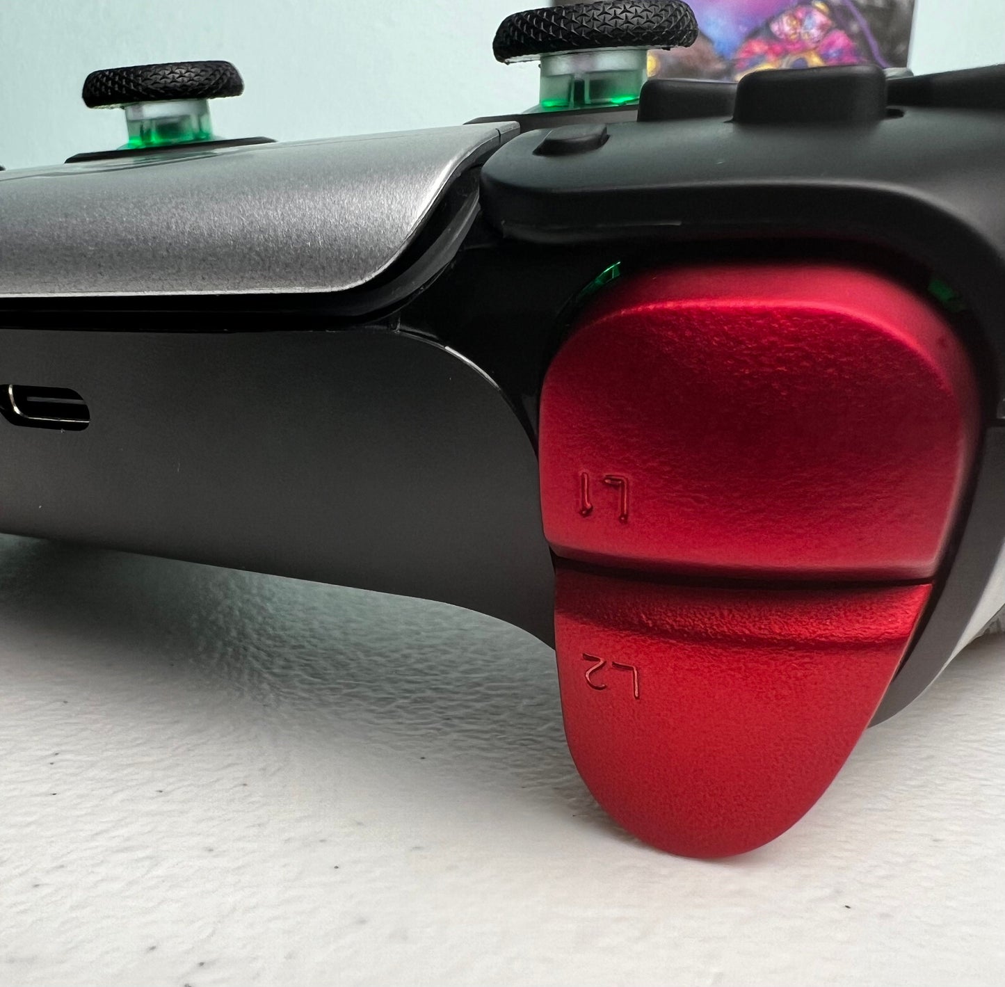 Anime Manga - Red Clouds - RGB LED - Custom Wireless Controller for PS5 or PC
