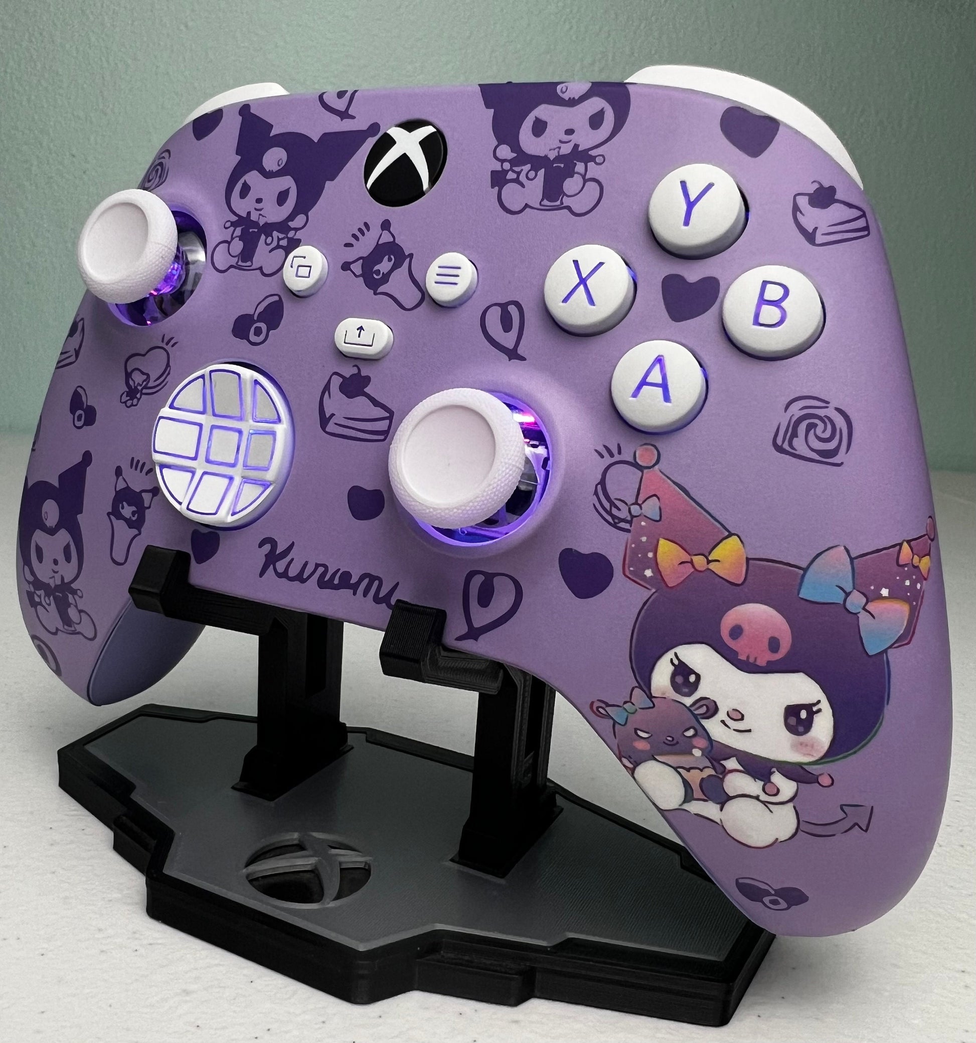 Kawaii Violet Theme - Cute Cartoon - RGB LED - Custom Wireless Controller for Xbox or PC
