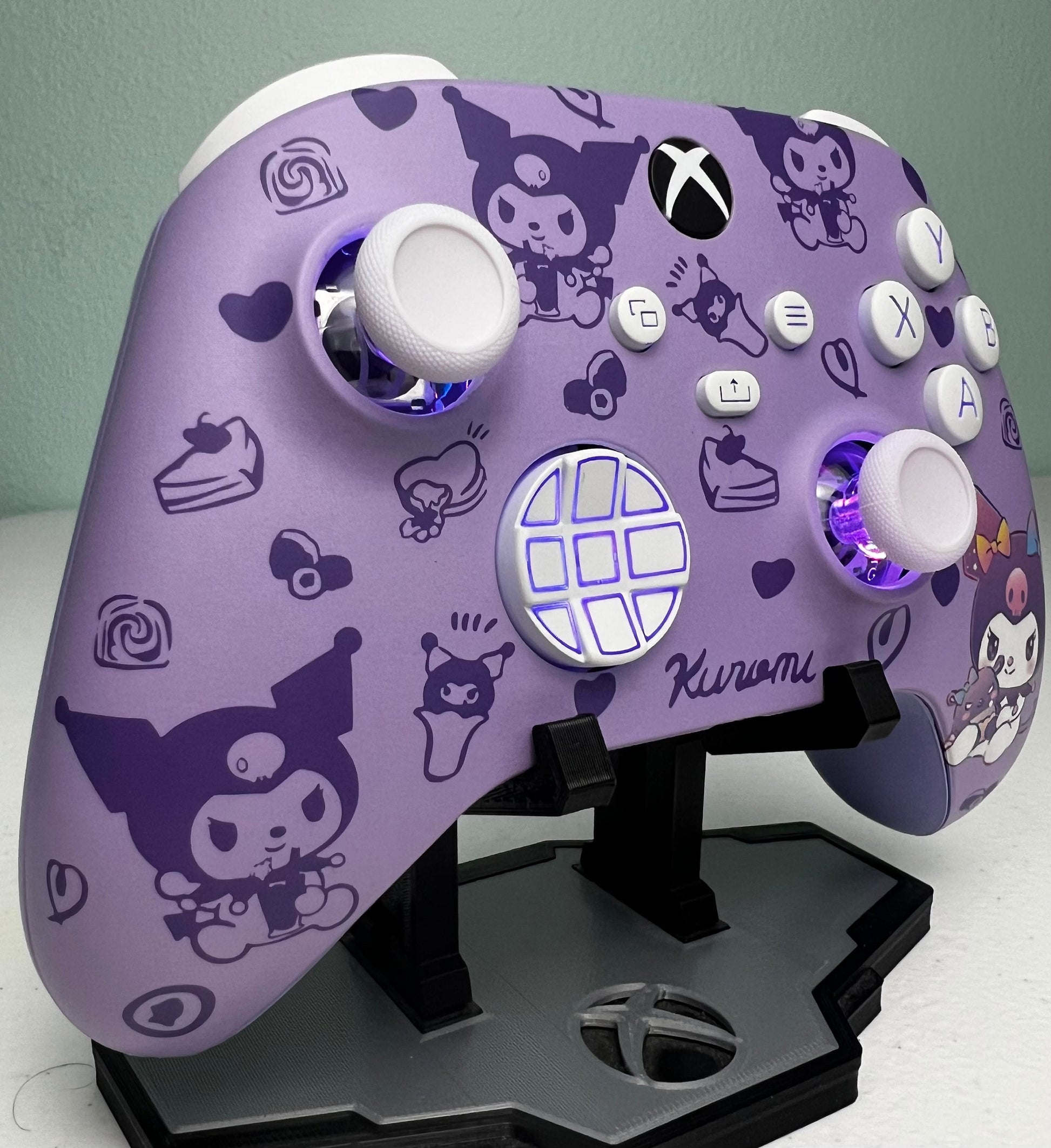 Kawaii Violet Theme - Cute Cartoon - RGB LED - Custom Wireless Controller for Xbox or PC