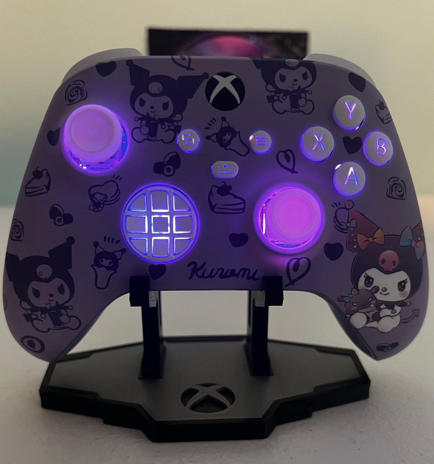 Kawaii Violet Theme - Cute Cartoon - RGB LED - Custom Wireless Controller for Xbox or PC