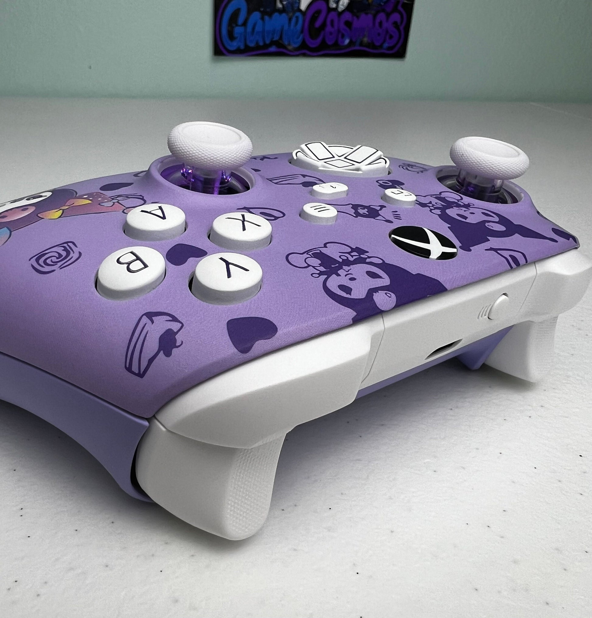 Kawaii Violet Theme - Cute Cartoon - RGB LED - Custom Wireless Controller for Xbox or PC