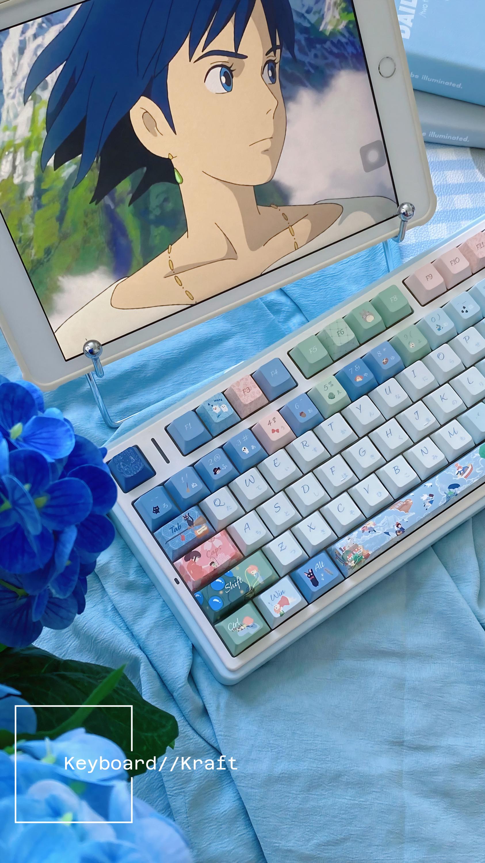 Ghibli Anime Japanese Style Keycap 143 Set | PBT Custom & Handmade for All Mechanical Keyboard Cherry MX and MX Style Switches | Gift
