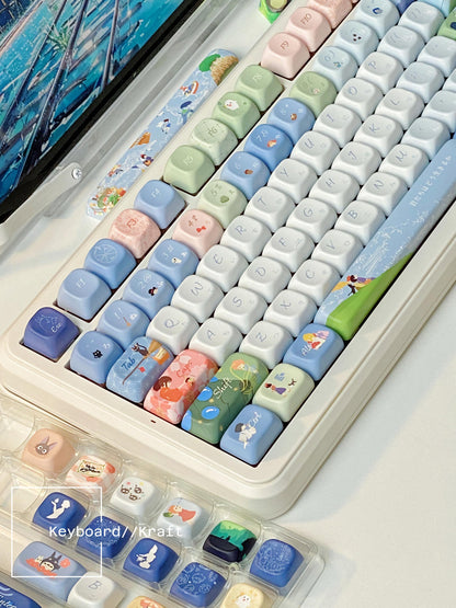 Ghibli Anime Japanese Style Keycap 143 Set | PBT Custom & Handmade for All Mechanical Keyboard Cherry MX and MX Style Switches | Gift