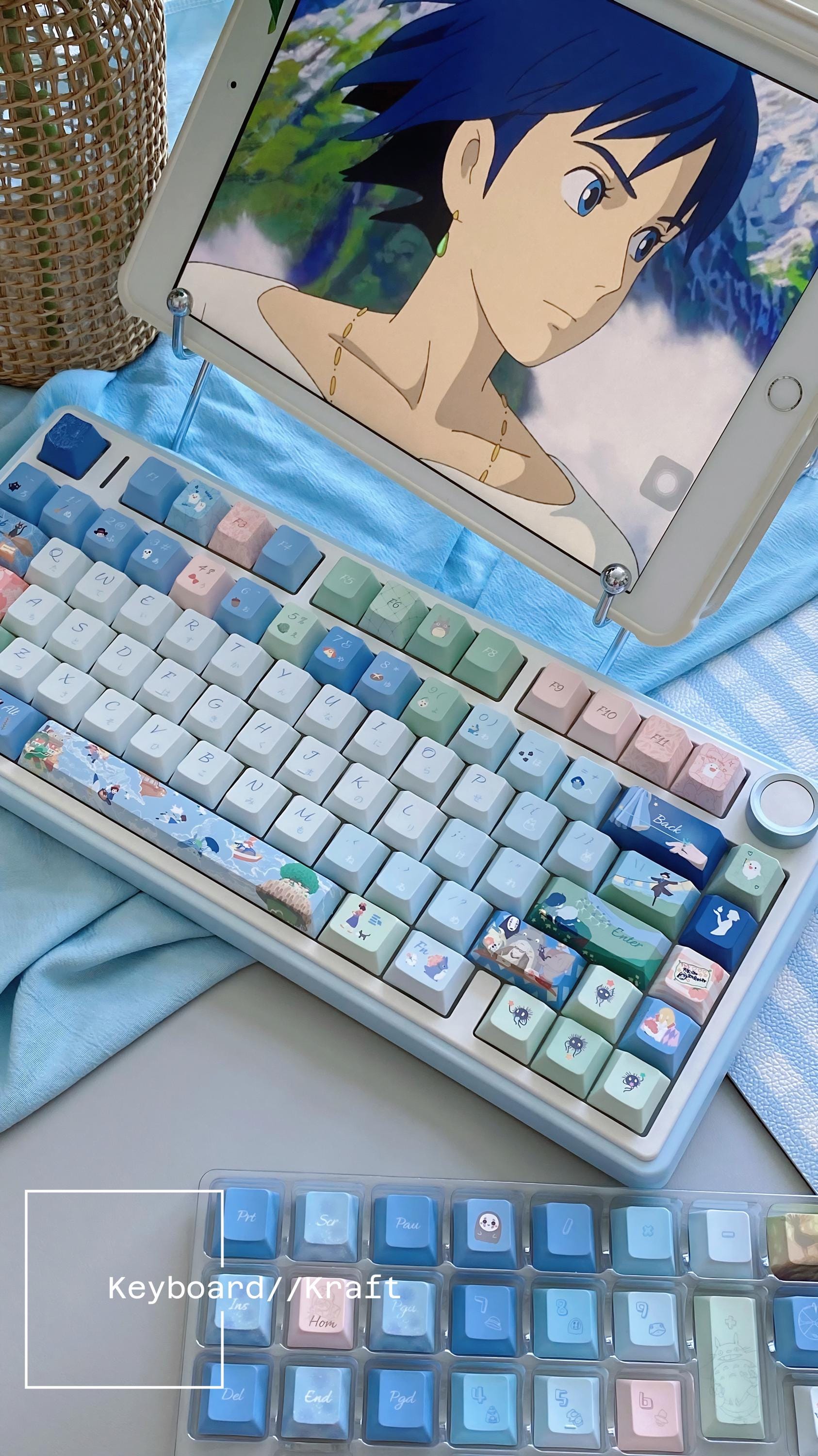 Ghibli Anime Japanese Style Keycap 143 Set | PBT Custom & Handmade for All Mechanical Keyboard Cherry MX and MX Style Switches | Gift