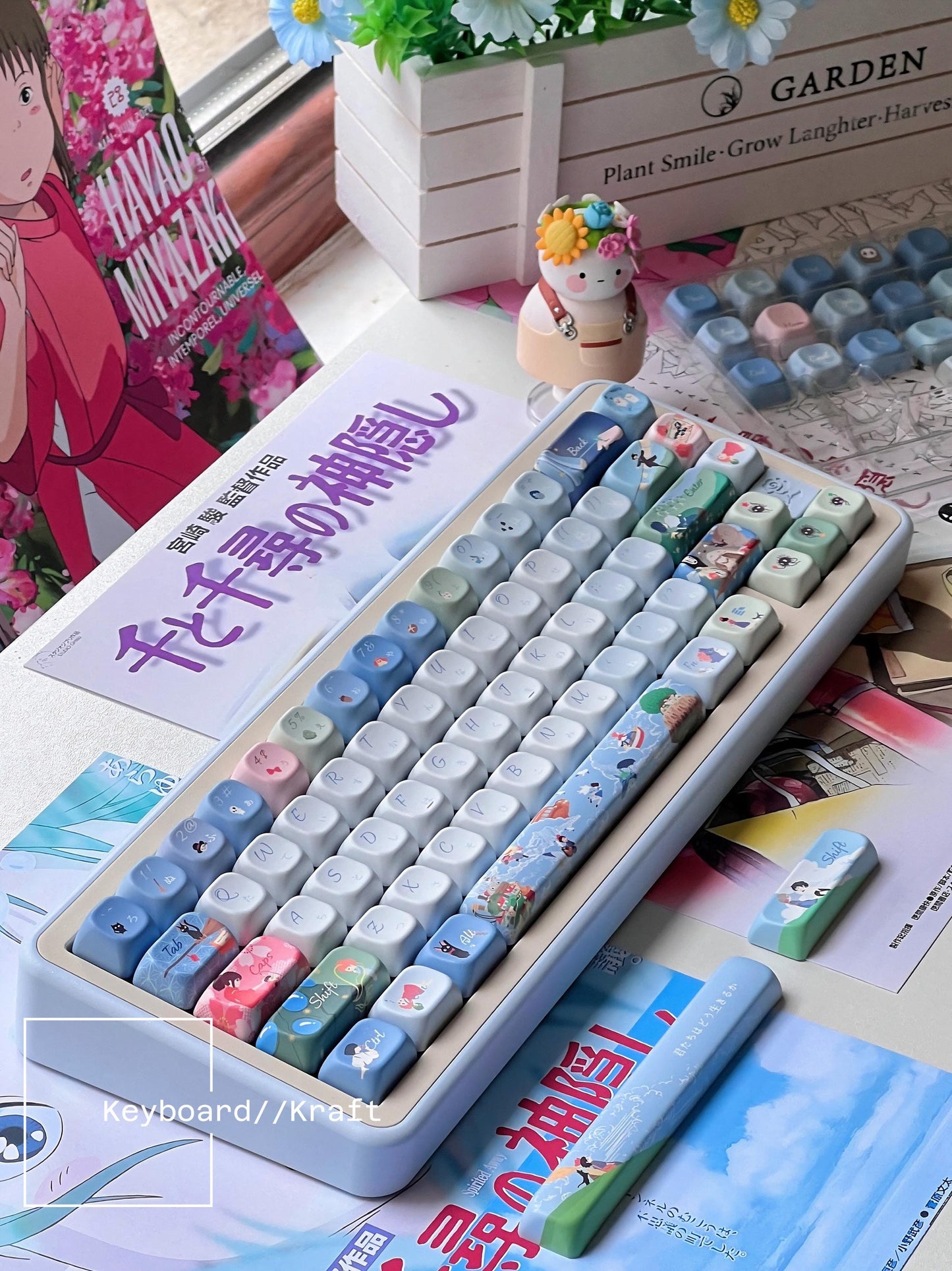 Ghibli Anime Japanese Style Keycap 143 Set | PBT Custom & Handmade for All Mechanical Keyboard Cherry MX and MX Style Switches | Gift