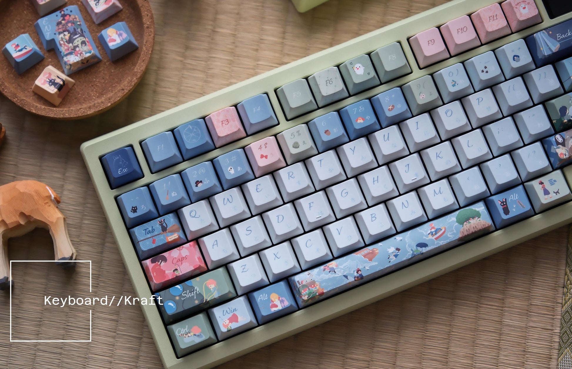 Ghibli Anime Japanese Style Keycap 143 Set | PBT Custom & Handmade for All Mechanical Keyboard Cherry MX and MX Style Switches | Gift