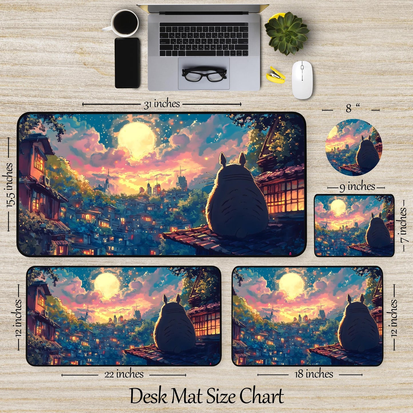 Anime Desk Mat Aesthetic Anime Mousepad | Anime Merch Art Large RGB Mouse Pad | Cute Deskmat Anime Playmat - Desk Pad Japanese Art