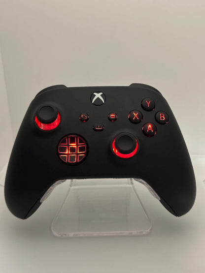Solid Black Custom Modded RGB LED Wireless Controller for Xbox or PC