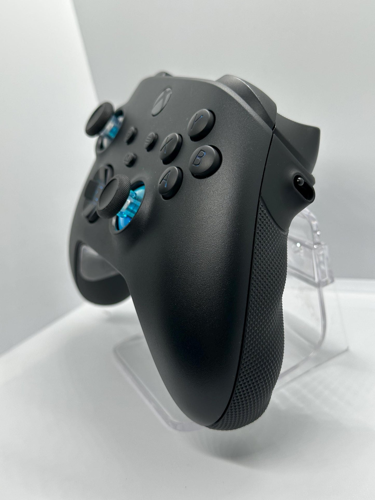 Solid Black Custom Modded RGB LED Wireless Controller for Xbox or PC